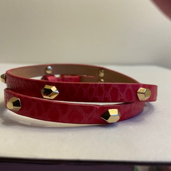 Stella & Dot Hudson red leather wrap bracelet - Picture 1 of 3